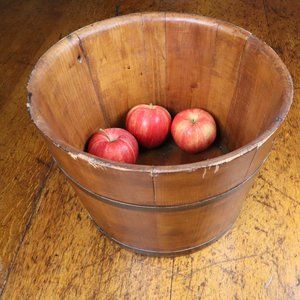 Old Wooden Bucket Primitive Shabby Chic Farmhouse